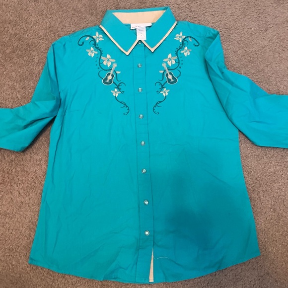 Women’s Back In The Saddle Button Down Western Shirt Embroidered Size Small - Picture 5 of 6